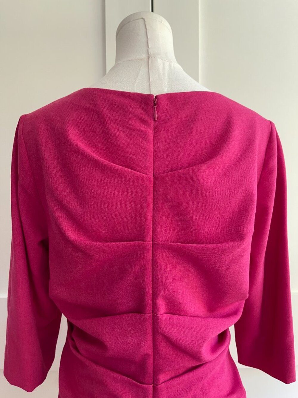 Etcetera Raspberry Pink Ruched Sheath Dress Size 8 - Picture 6 of 12